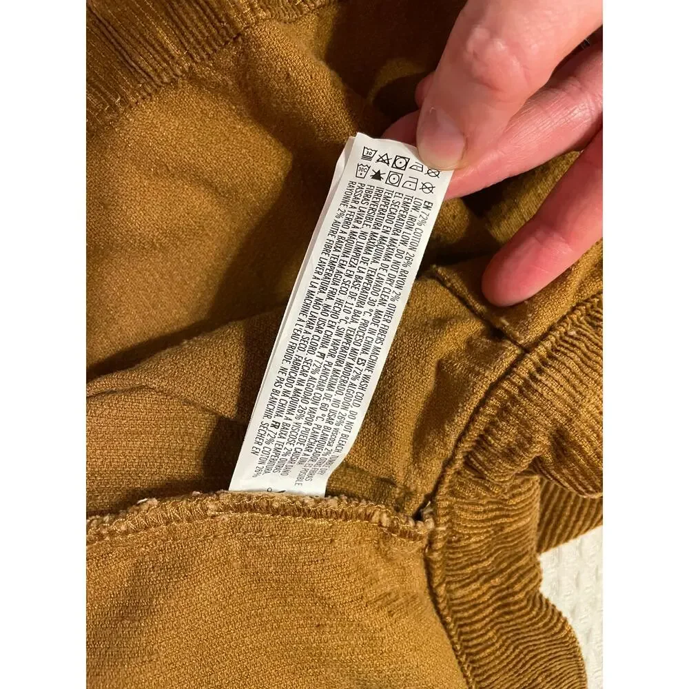Forever 21 Y2K Boho Brown Corduroy Classic Mini Pleated Skater Skirt Size XL